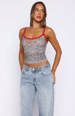 Time To Shine Singlet Leopard Print