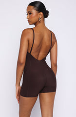 Track Playsuit Dark Chocolate