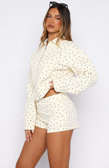 Treasure Me Bomber Jacket Cream/Black Polka Dot