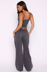 Why Won't You Wide Leg Sweatpants Volcanic