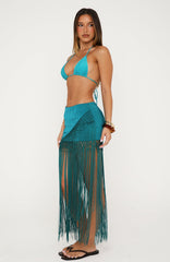 Wild Knots Fringe Skirt Ocean Teal