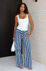 Won't Look Back Pants Blue Stripe