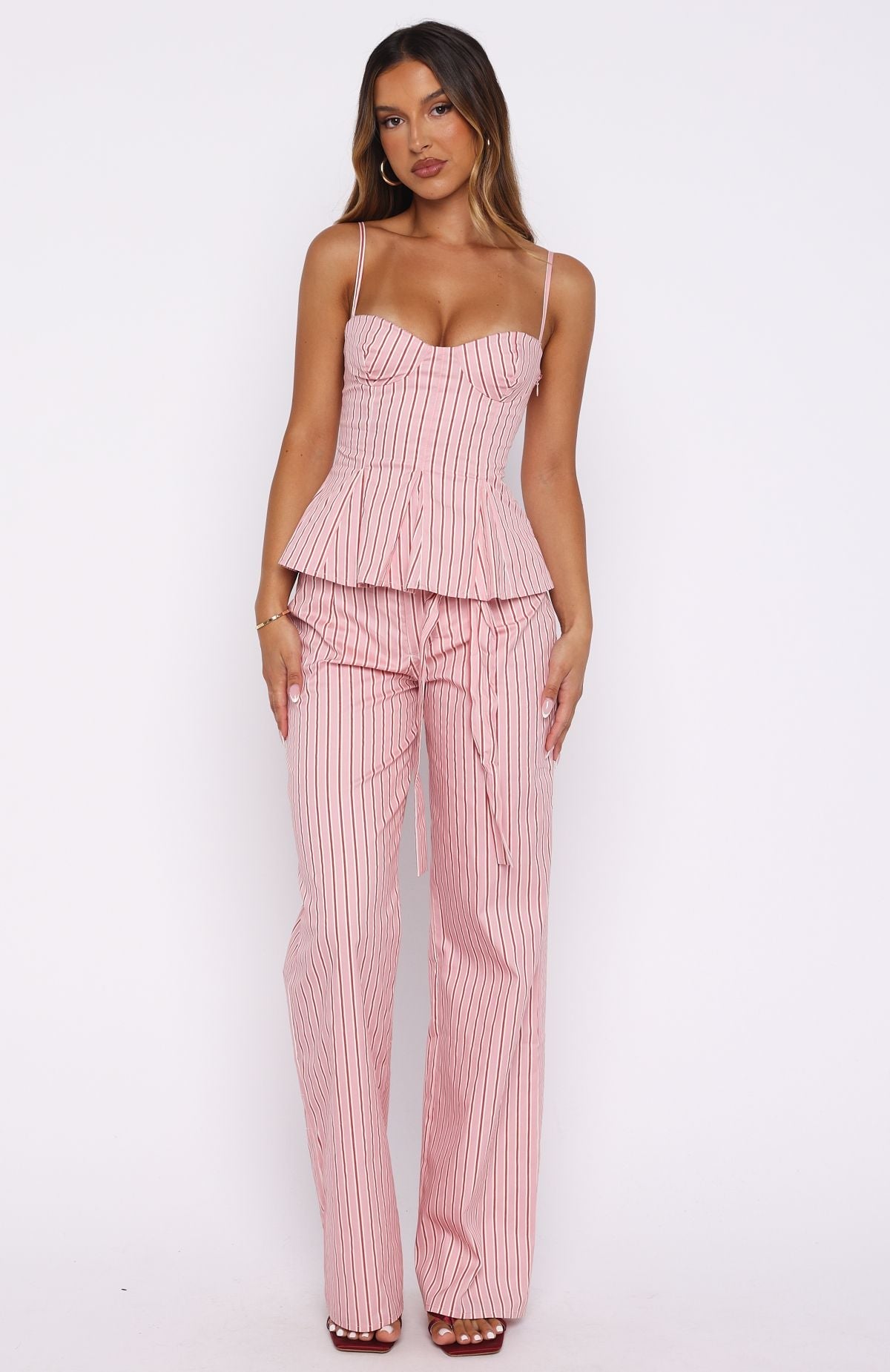 Tempt Me Not Pants Pink Stripe