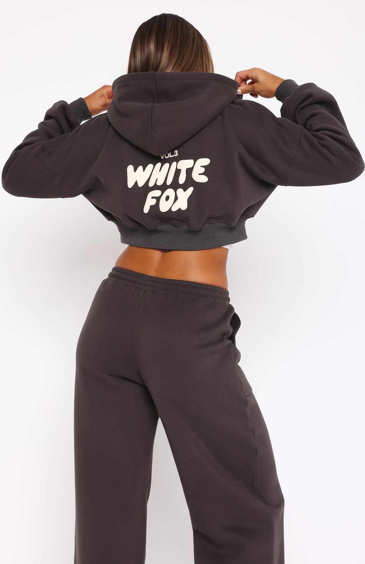 Offstage Cropped Zip Hoodie Shadow