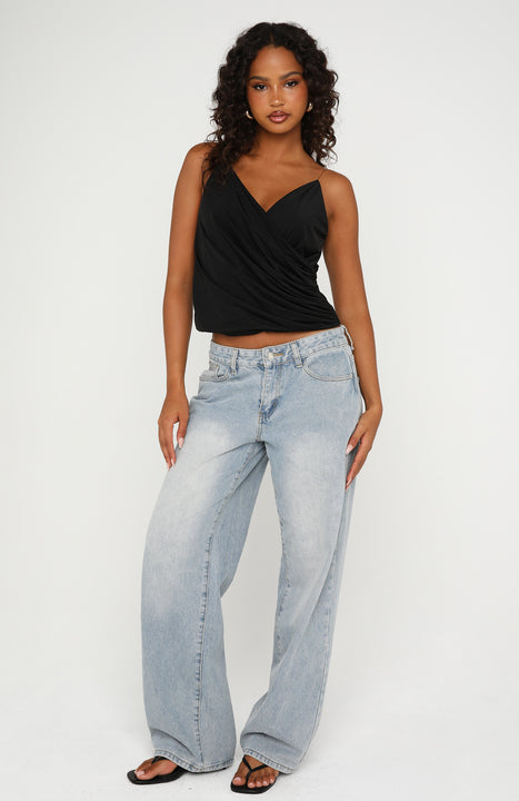 Divine On You Invisible Strap Top Black