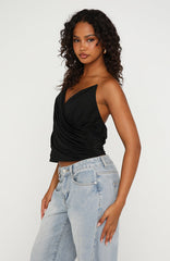 Divine On You Invisible Strap Top Black