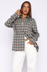 At First Light Button Up Shirt Blue/Grey Check