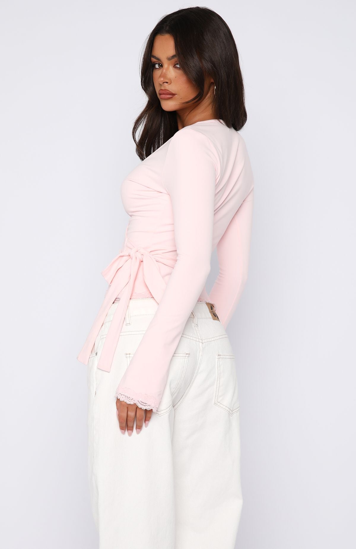 Cater To You Long Sleeve Top Baby Pink