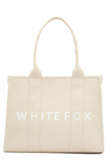 White Fox Mini Tote Bag Beige