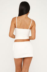 Easy Love Lace Trim Tank Top Off White