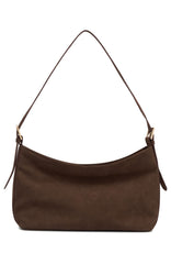 Ryker Shoulder Bag Dark Chocolate Faux Suede