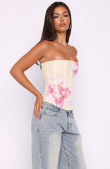 Spotlight On Me Strapless Printed Bustier Buttercup Blossom