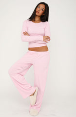 Secret Confessions Ribbed Pyjama Pants Pink