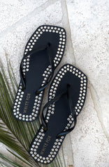 Eyre Studded Thong Sandals Black