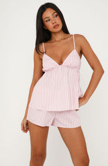 Sleepy Head Pyjama Top Pink/Grey Stripe