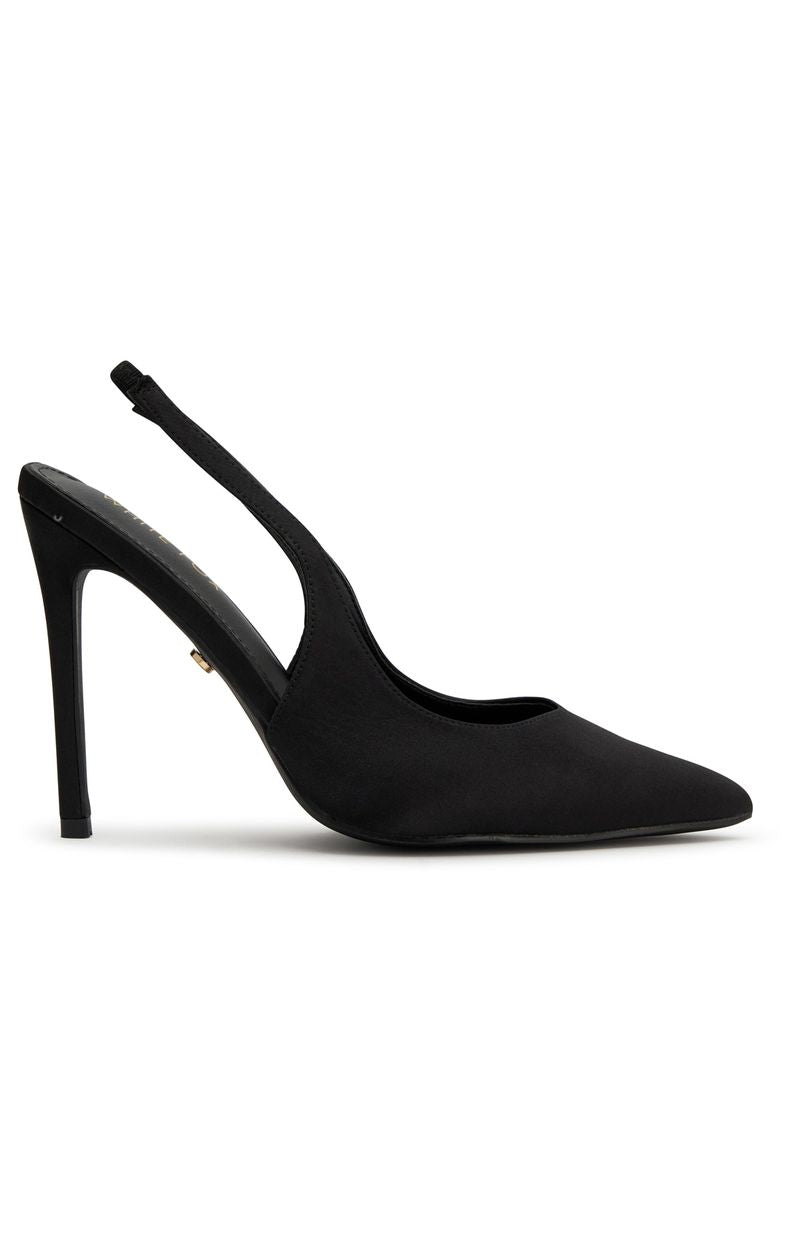 Fisher Heels Black Satin
