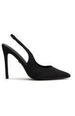 Fisher Heels Black Satin