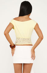Mesmerised Eyes Off Shoulder Top Lemon