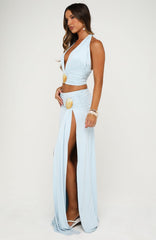Marina Whisper Maxi Skirt Ice Blue