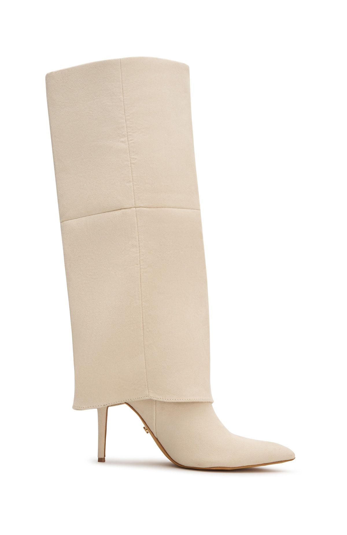 Milos Knee High Boots Nude Faux Suede