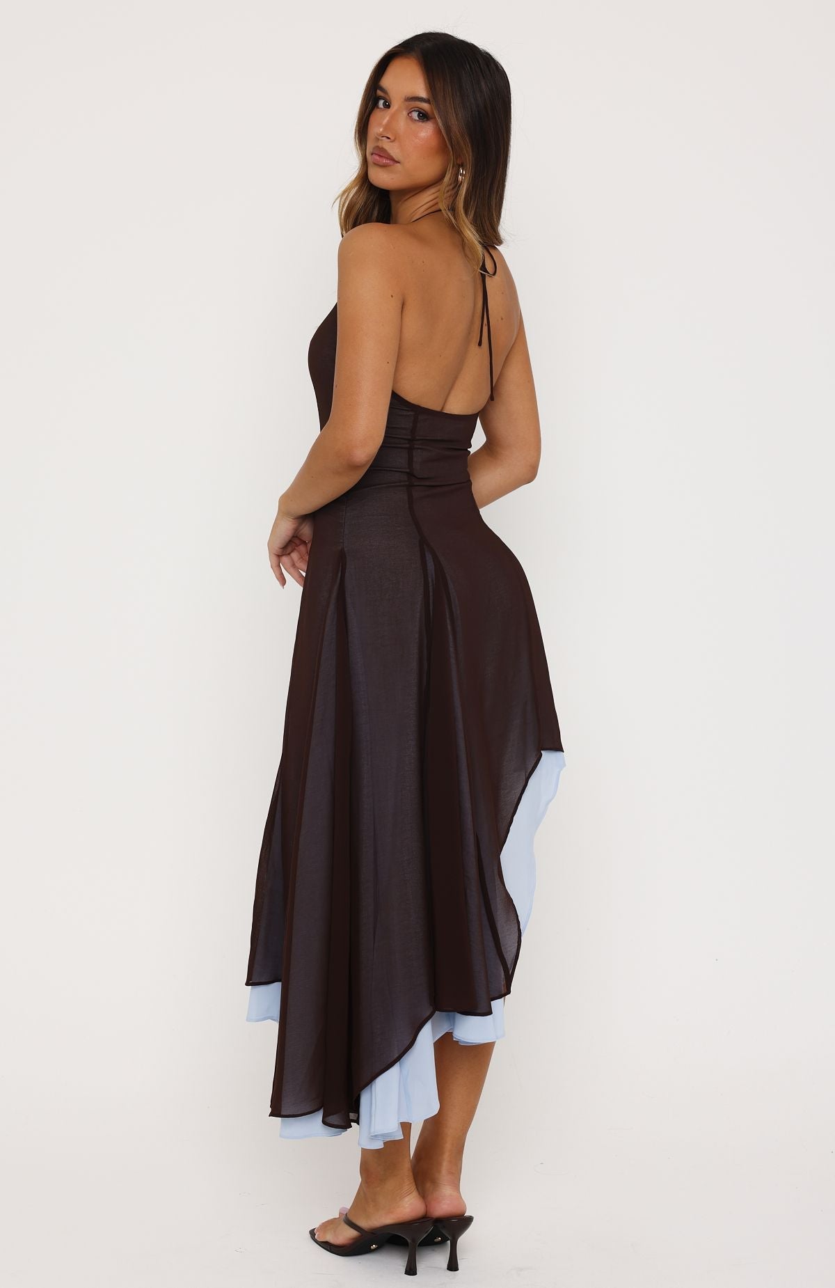 Dreaming About You Maxi Dress Chocolate/Baby Blue