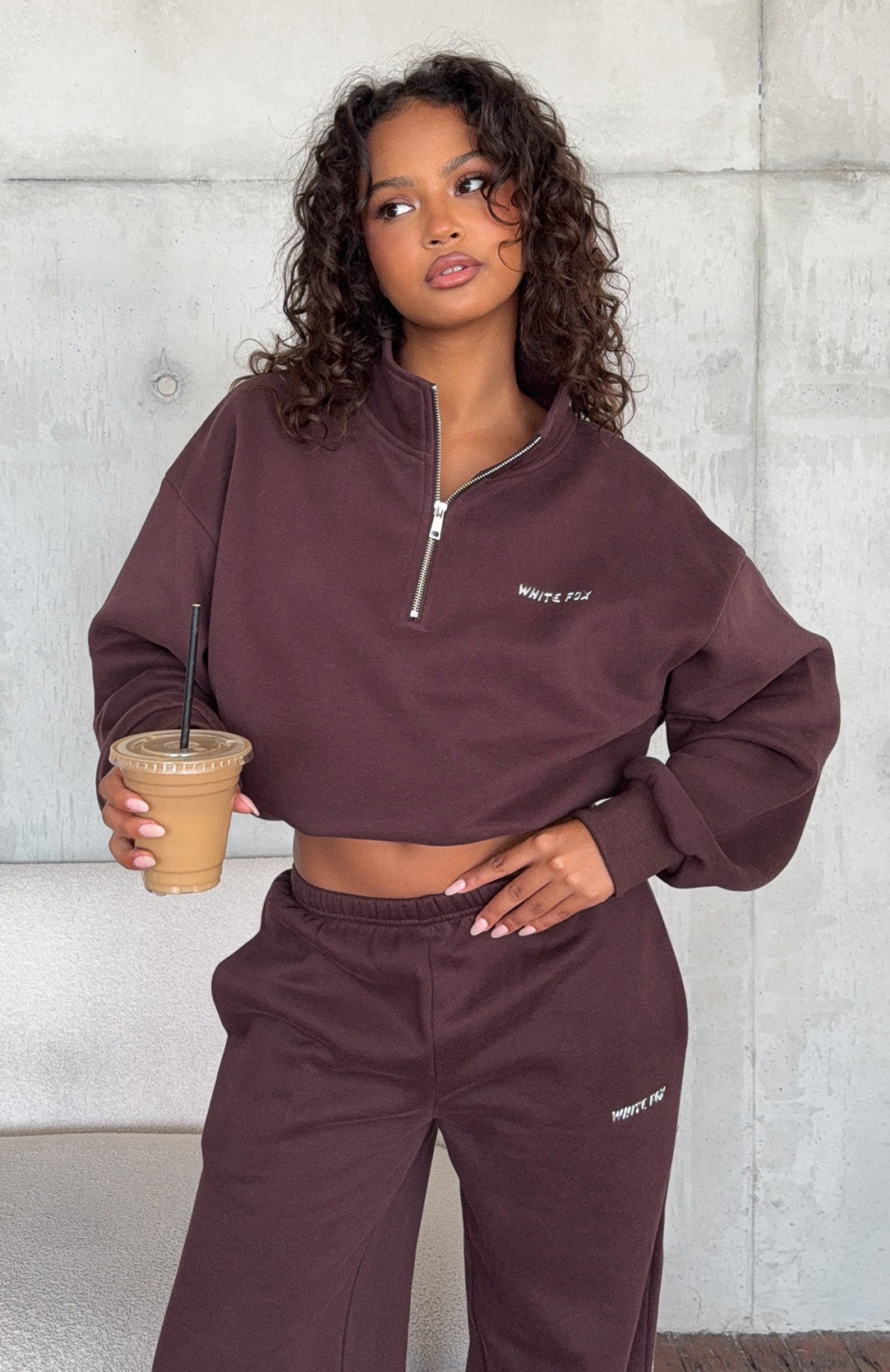 Test Drive Boxy Quarter Zip Sweater Chocolate