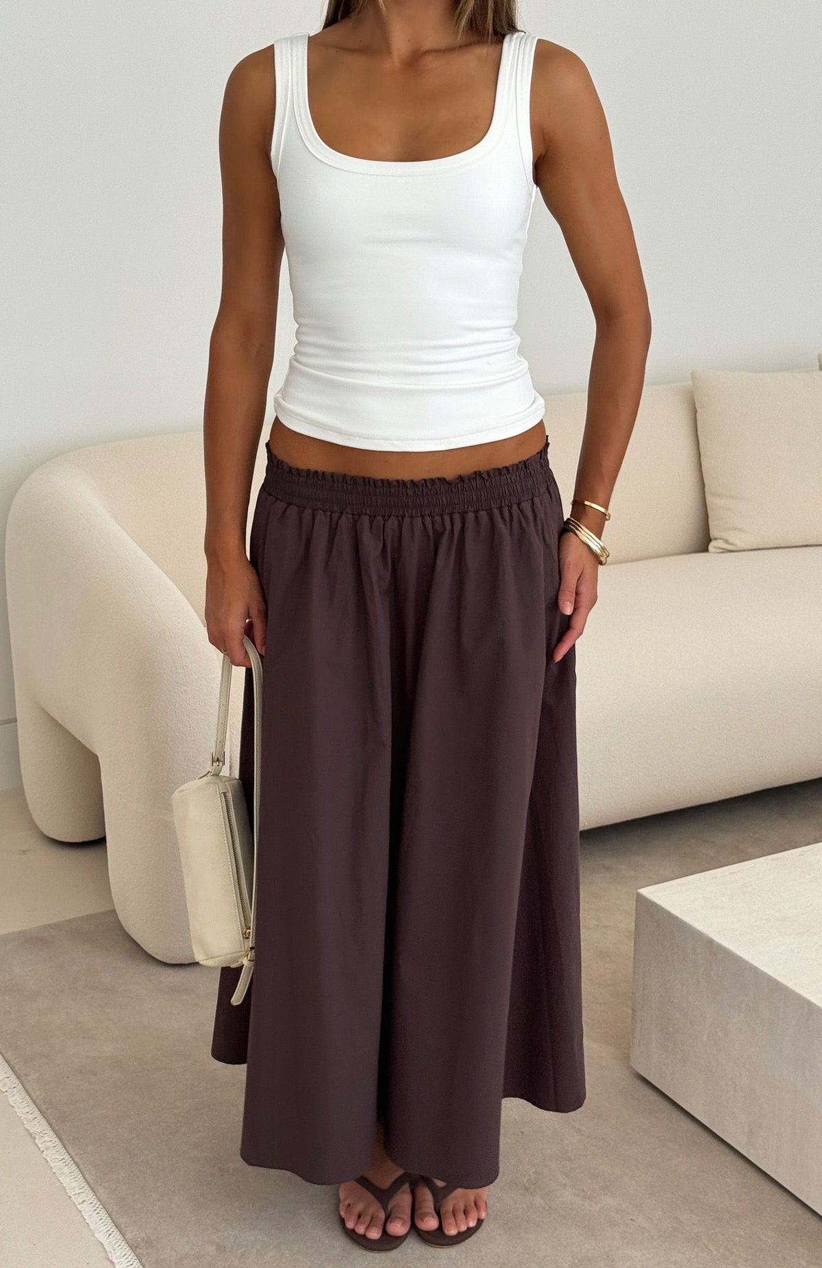 Lost In Your Love Maxi Skirt Chocolate