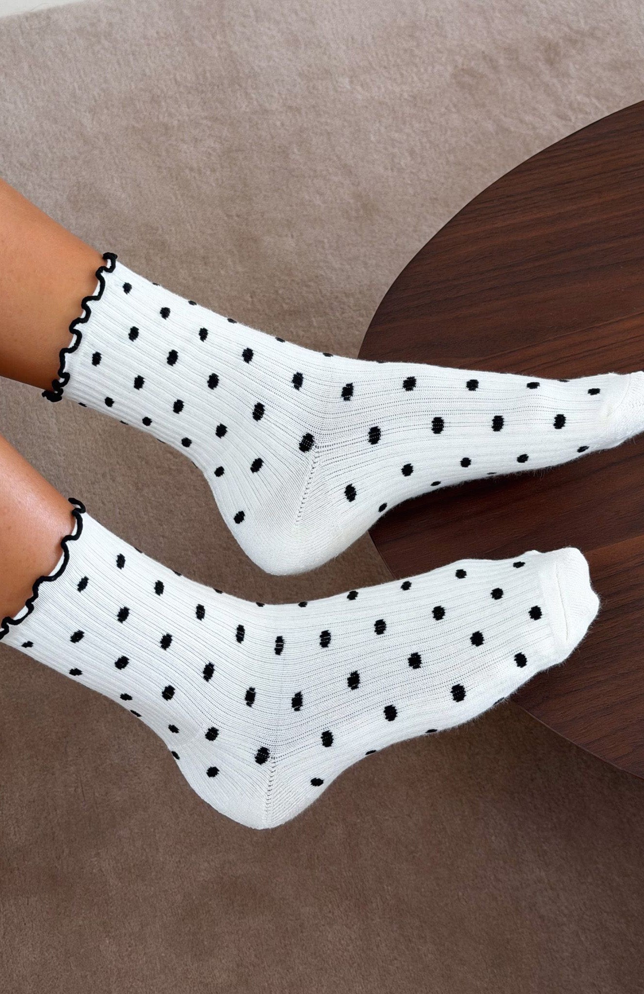 Worth Sharing 2 Pack Socks Cream/Black