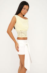 Just Try Me Mini Skirt Off White