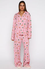 Pillow Talk Printed Long Sleeve Pyjama Set Candy Kiss