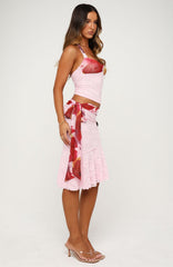 All Smiles Midi Skirt Berry Nectar