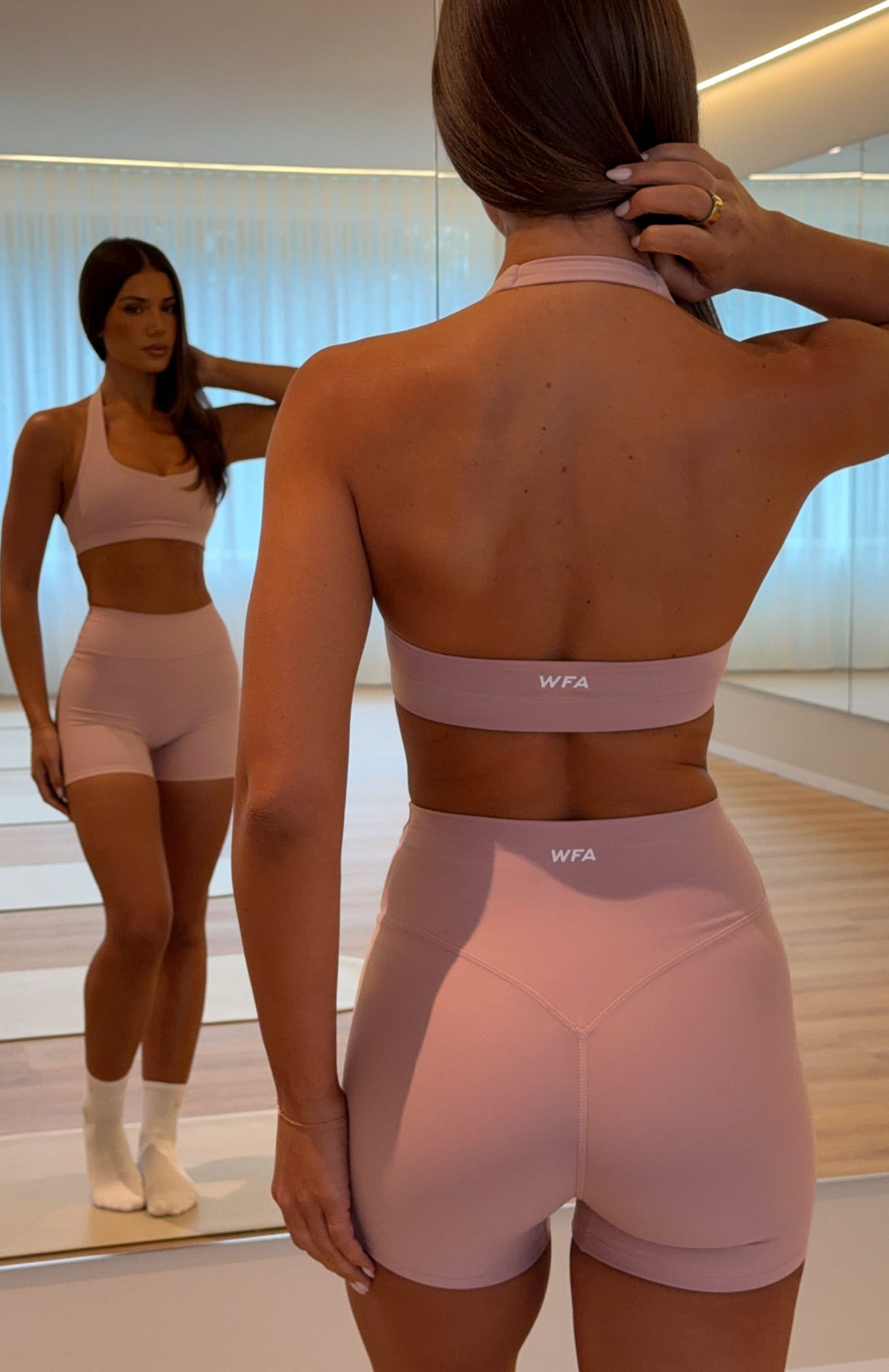 Keep Up High Waisted Shorts 4 Dusty Pink