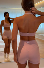 Keep Up High Waisted Shorts 4 Dusty Pink