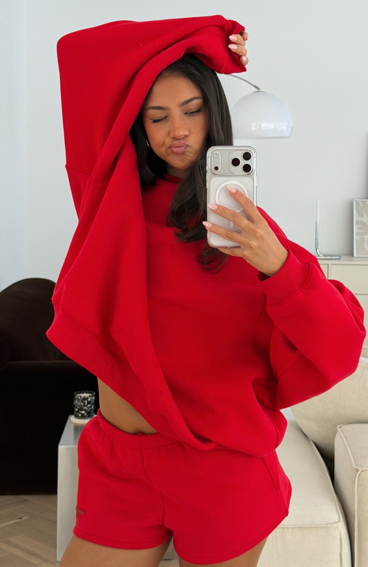 Studio 17 Raven Oversized Drop Shoulder Sweater Red