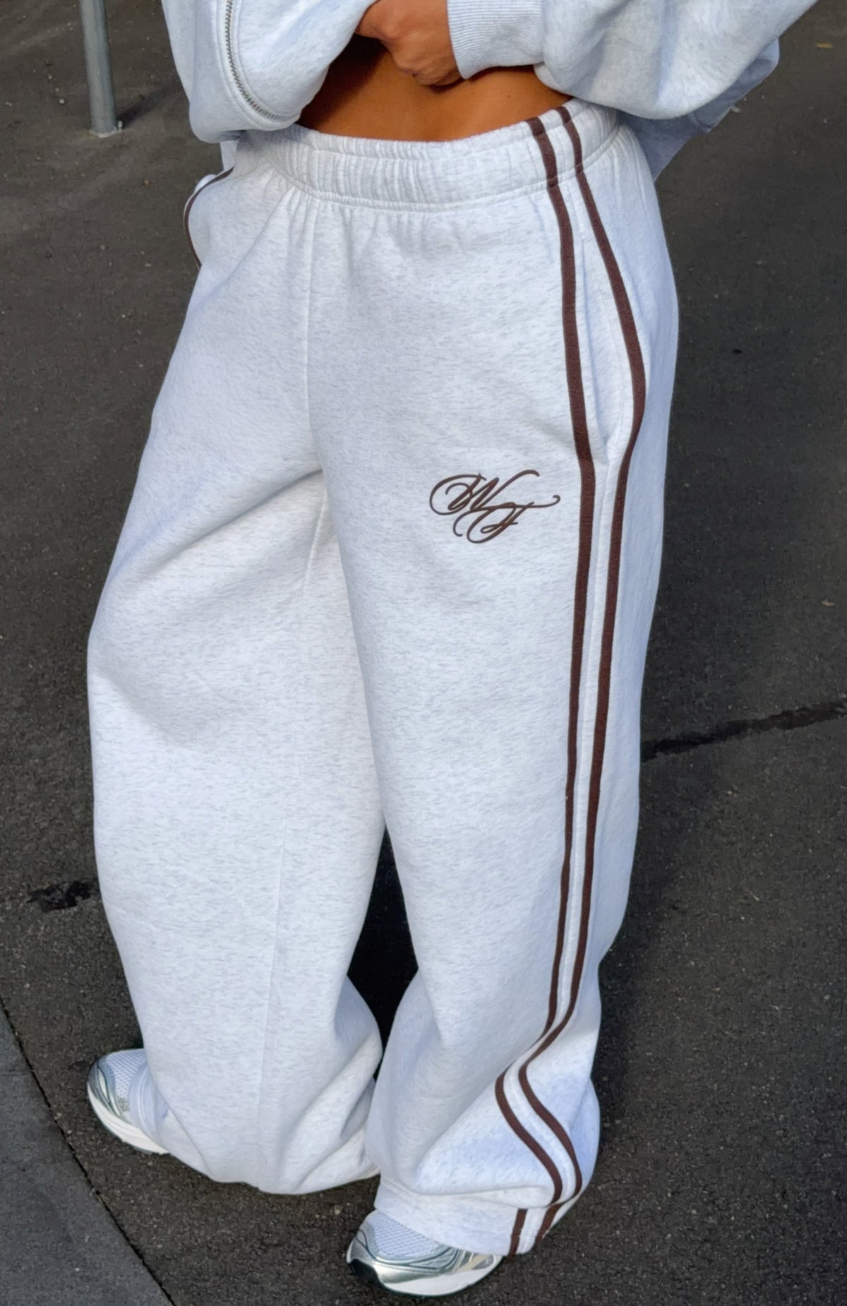 Studio 17 Raven Wide Leg Sweatpants Grey Marle