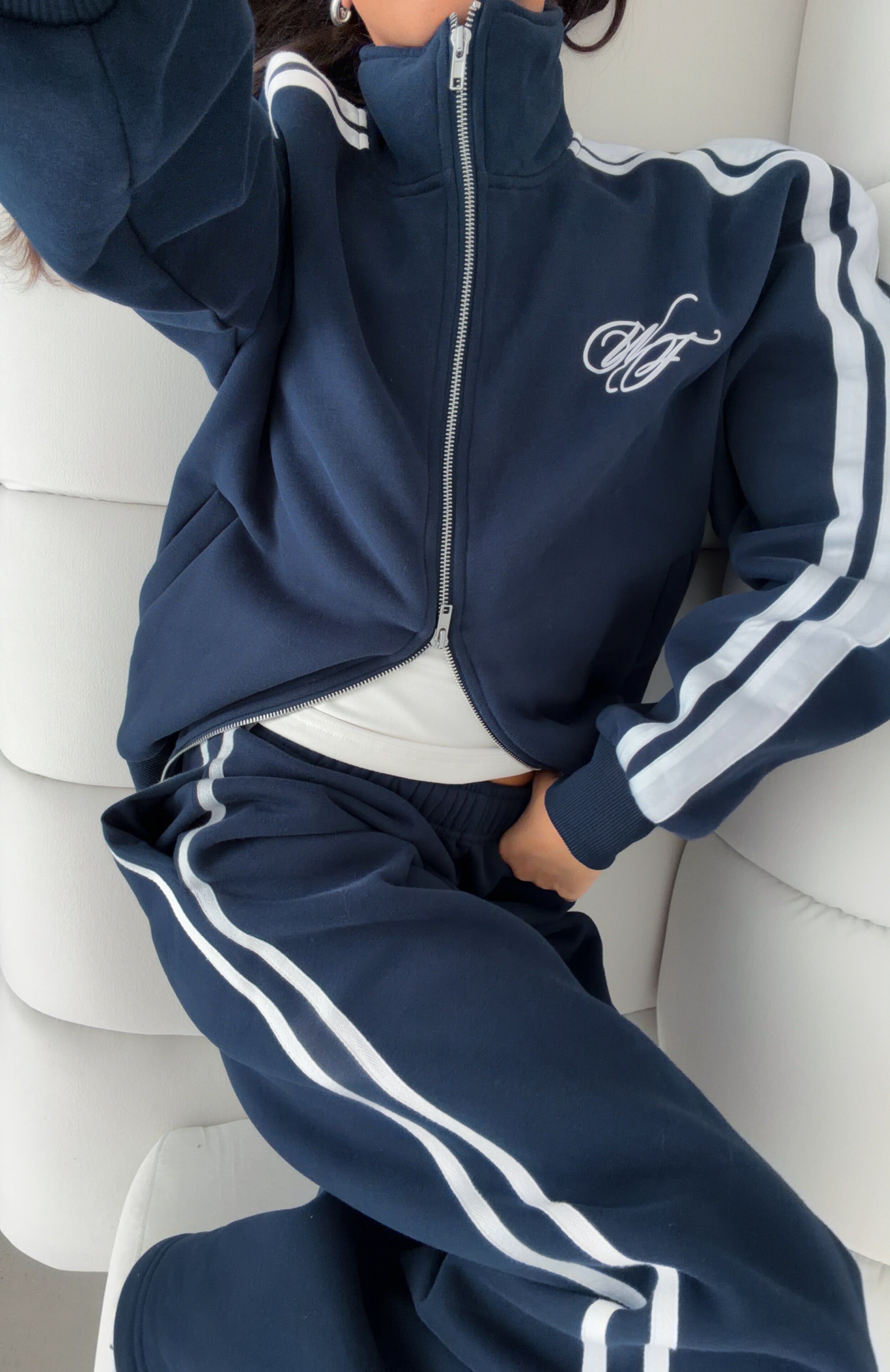 Studio 17 Odessa Oversized Zip Jacket Navy