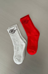 Studio 17 Raven 2 Pack Socks Red/Grey Marle
