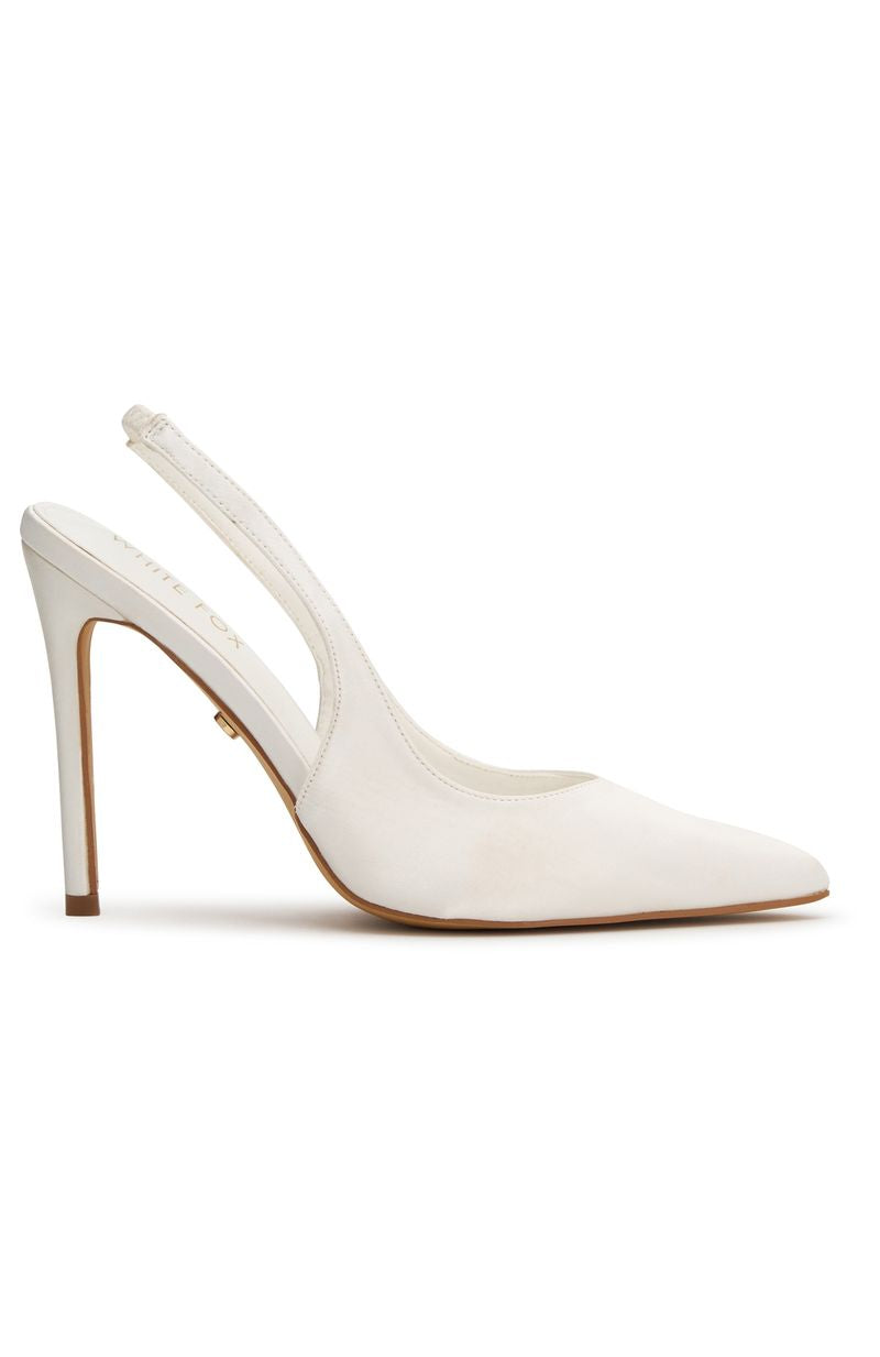 Fisher Heels White Satin