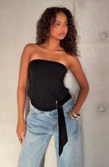 Cocktail Hour Strapless Top Black