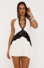 Cupids Bow Mini Dress Cream/Black