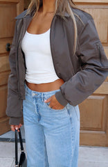 Something Forgotten Bomber Jacket Slate