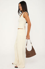 Street Chic Knit Pants Buttercream