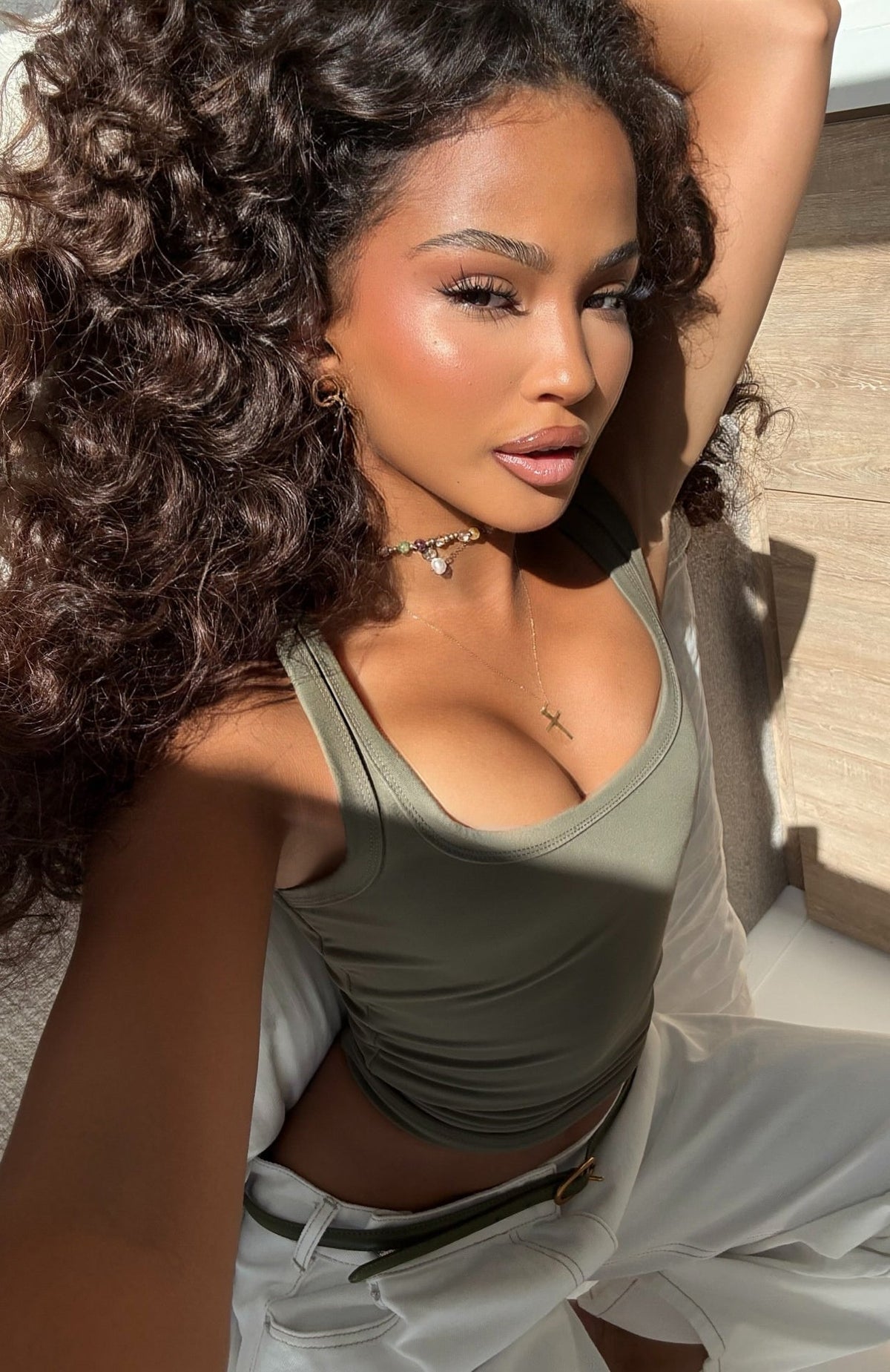 Chill Vibes Tank Top Khaki