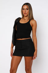 The Right One Mid Rise Mini Skort Black