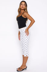 Day For It Capri Pants White/Black Polka Dot