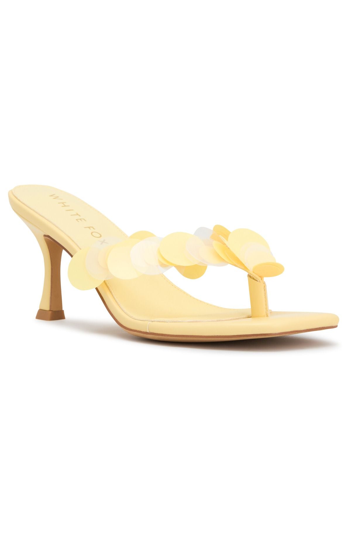 Imogen Sequin Mules Lemon
