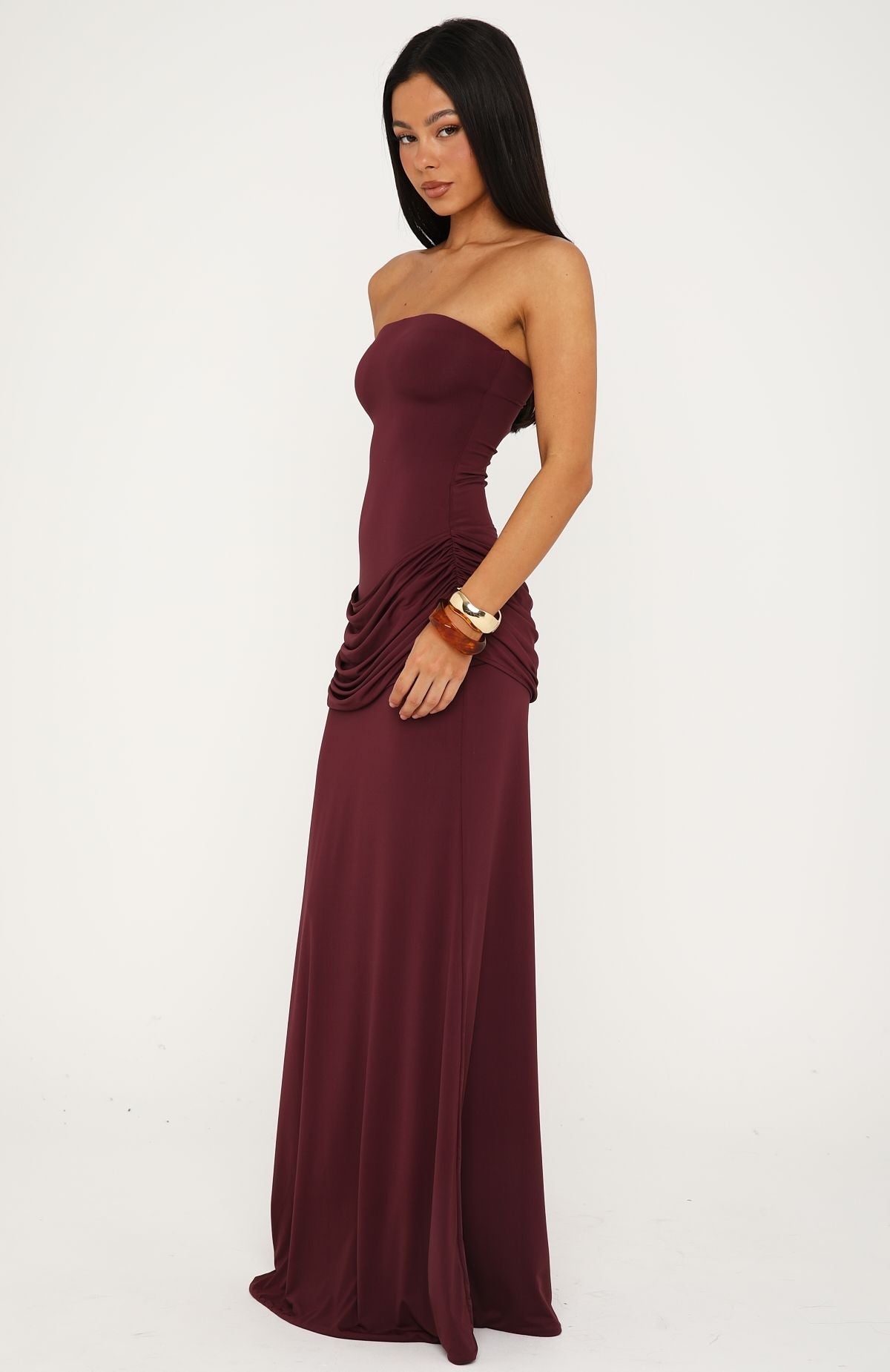 Make You Regret Strapless Maxi Dress Mauve