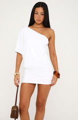 Favourite Girl Off Shoulder Mini Dress White