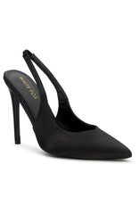 Fisher Heels Black Satin