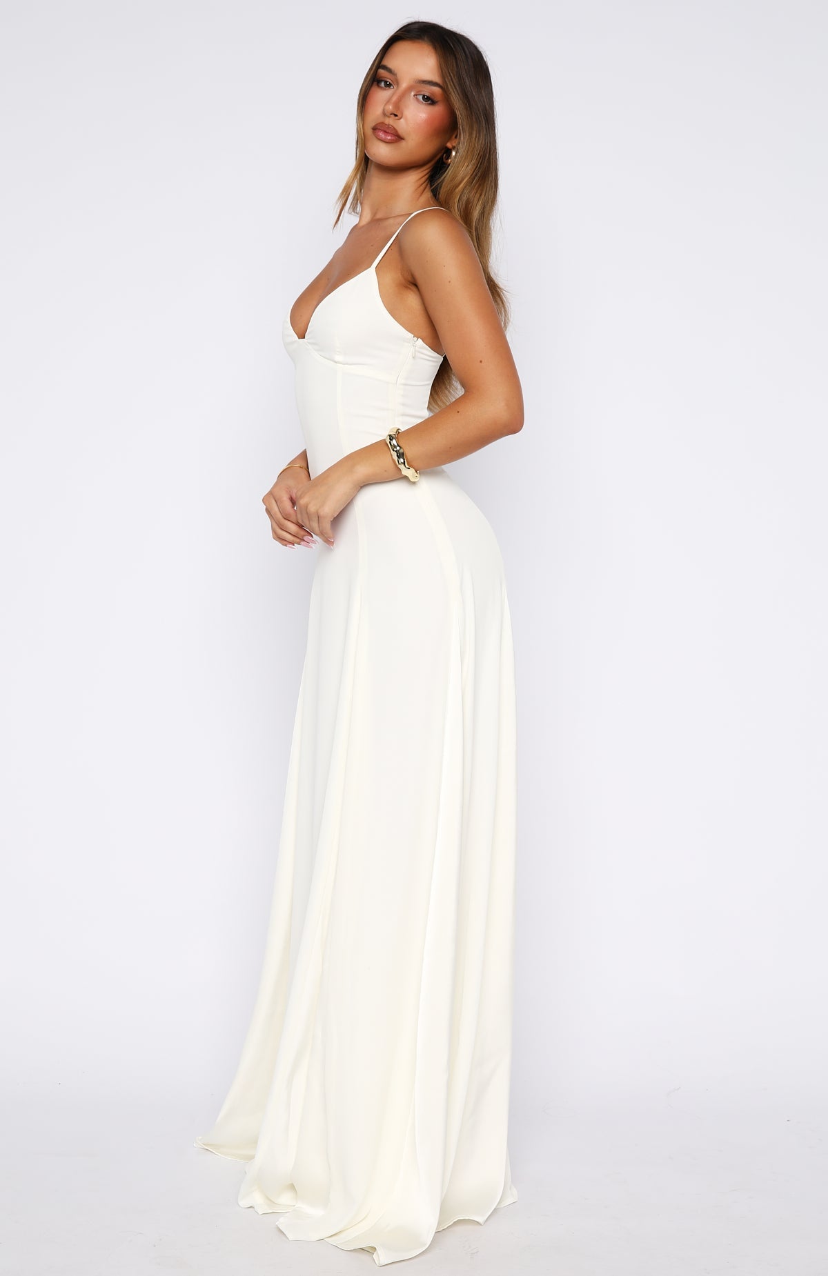 Afterparty Elegance Maxi Dress Off White